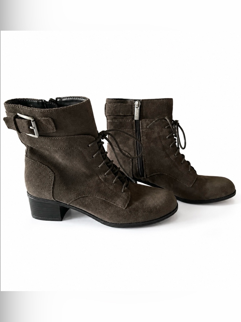 Bandolino Clovis Lace Up Booties Gray Size 6.5M NWOT - Picture 2 of 8
